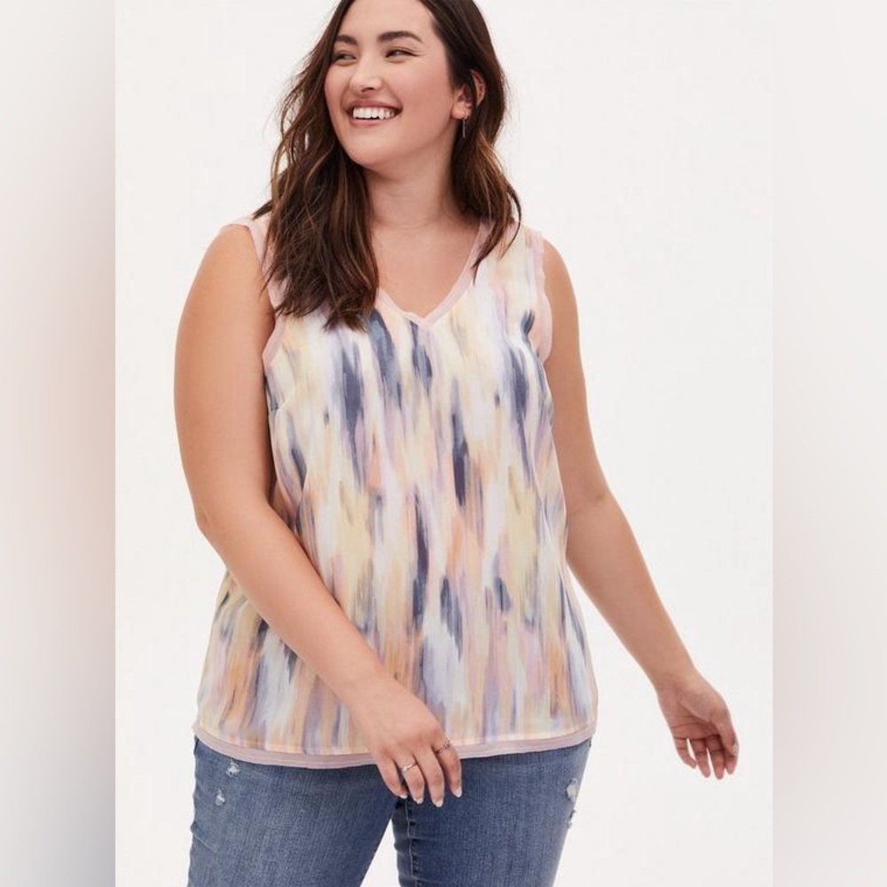 Torrid Georgette Raw Edge Tank, Size 3